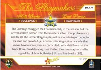 2005 Select Power - Playmakers #PM8 Matt Bowen / Brett Firman Back